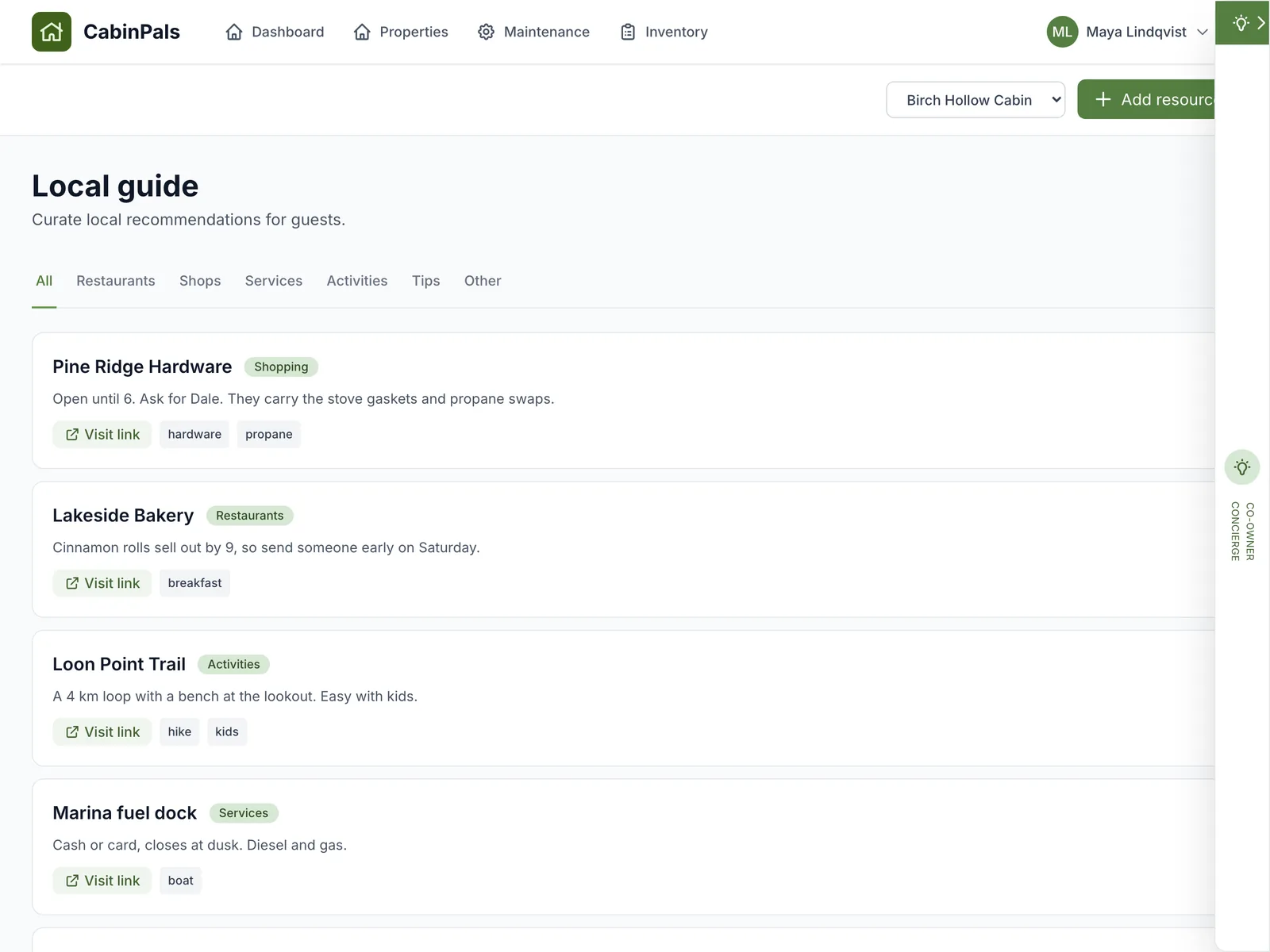 Local guide on desktop