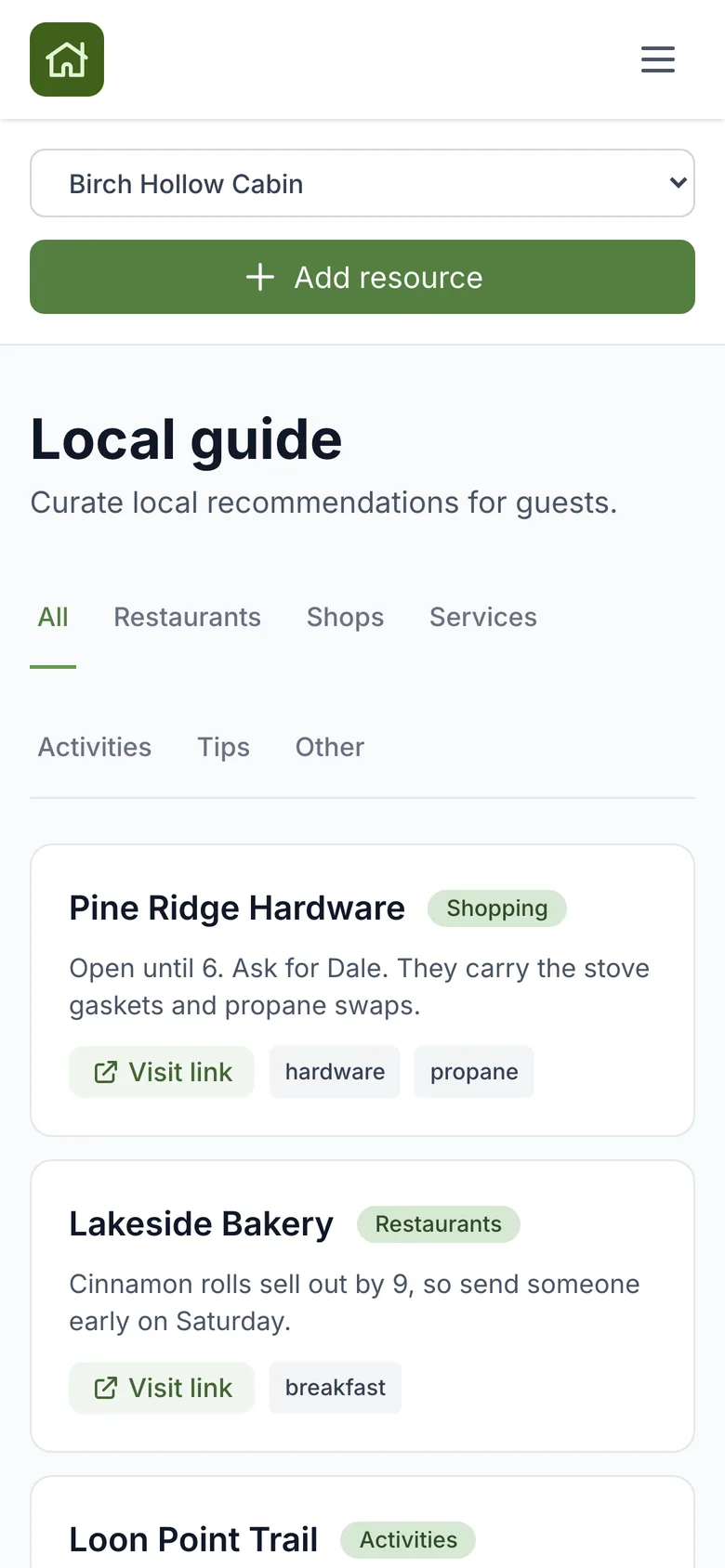 Local guide on a phone