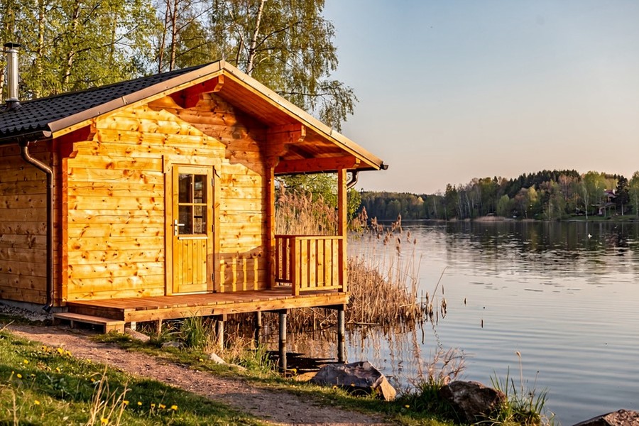 Cabin by a lake